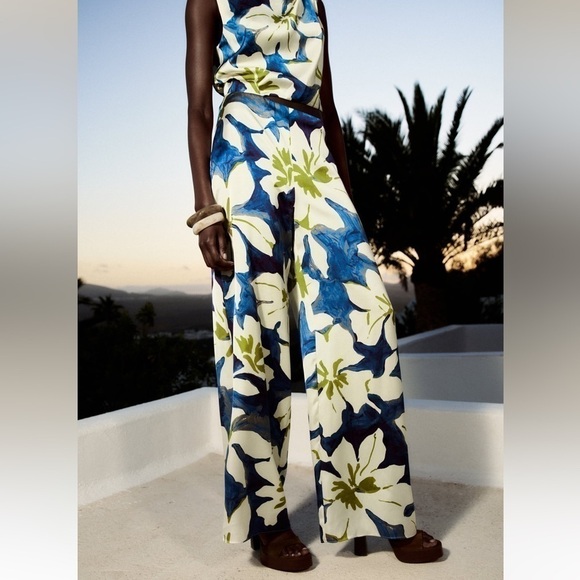 New ZARA Floral Print Jumpsuit - Picture 4 of 9